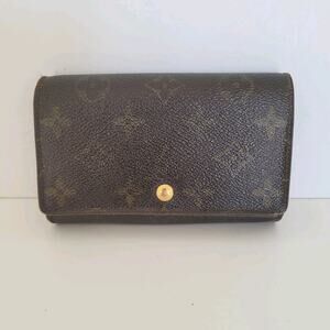 Louis Vuitton Portefeuille Tresor Bifold Wallet Medium Monogram Brown Vintage